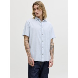 JACK & JONES Sommer Hør S/S Skjorte - Celestial Blue