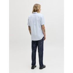 JACK & JONES Sommer Hør S/S Skjorte - Celestial Blue