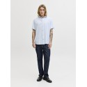 JACK & JONES Sommer Hør S/S Skjorte - Celestial Blue