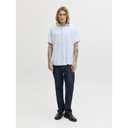JACK & JONES Sommer Hør S/S Skjorte - Celestial Blue
