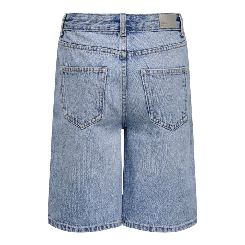 KIDS ONLY Sonny HW Wide Denim Shorts - Light Blue Denim