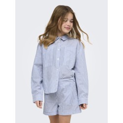 KIDS ONLY Smilla Stribet Skjorte - Cloud Dancer / Clear Sky