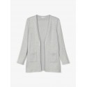 NAME IT Kids Victi langærmet strik cardigan - Light Grey Melange