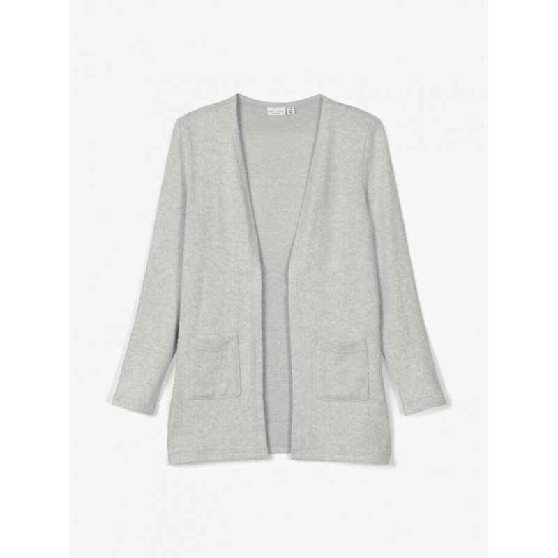 NAME IT Kids Victi langærmet strik cardigan - Light Grey Melange