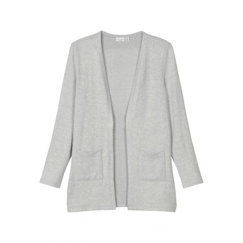NAME IT Kids Victi langærmet strik cardigan - Light Grey Melange