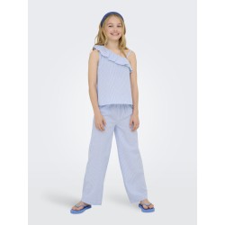 KIDS ONLY Smilla Life Stribede Bukser - Cloud Dancer / Clear Sky