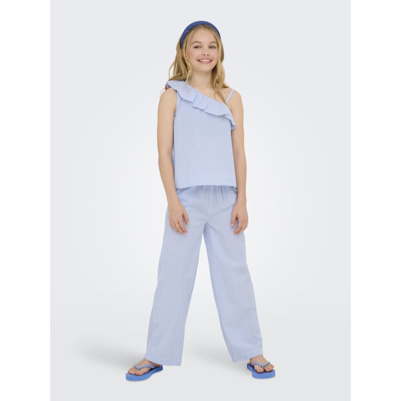 KIDS ONLY Smilla Life Stribede Bukser - Cloud Dancer / Clear Sky