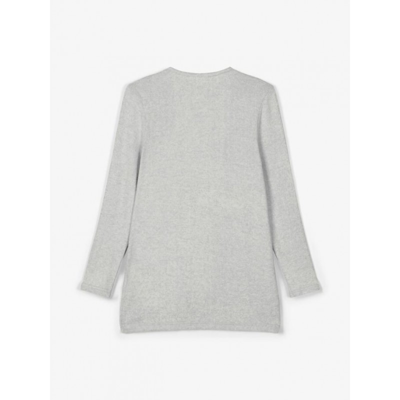 NAME IT Kids Victi langærmet strik cardigan - Light Grey Melange