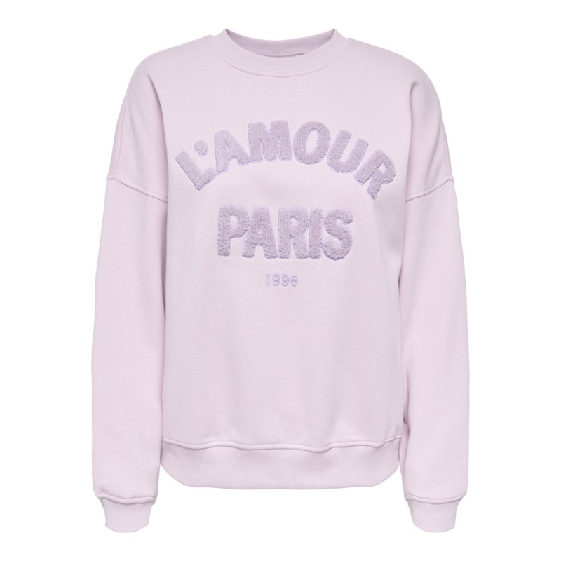 JDY Mesa L/S Broderi Sweatshirt - Chalk Pink