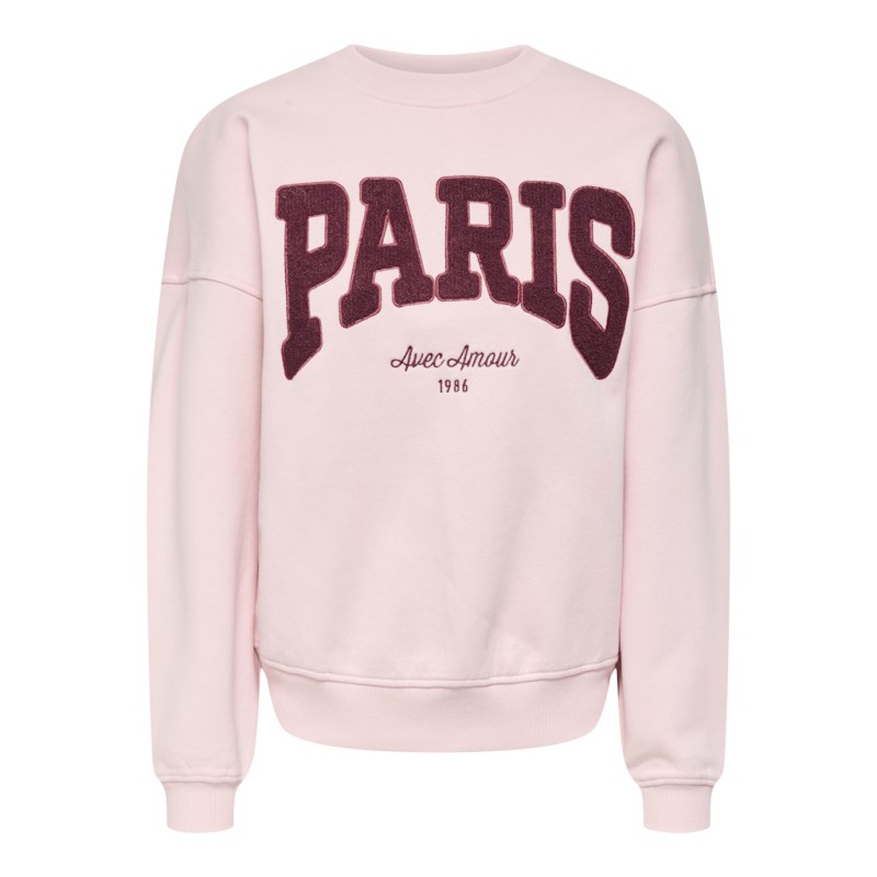JDY Mesa L/S Broderi Sweatshirt - Chalk Pink