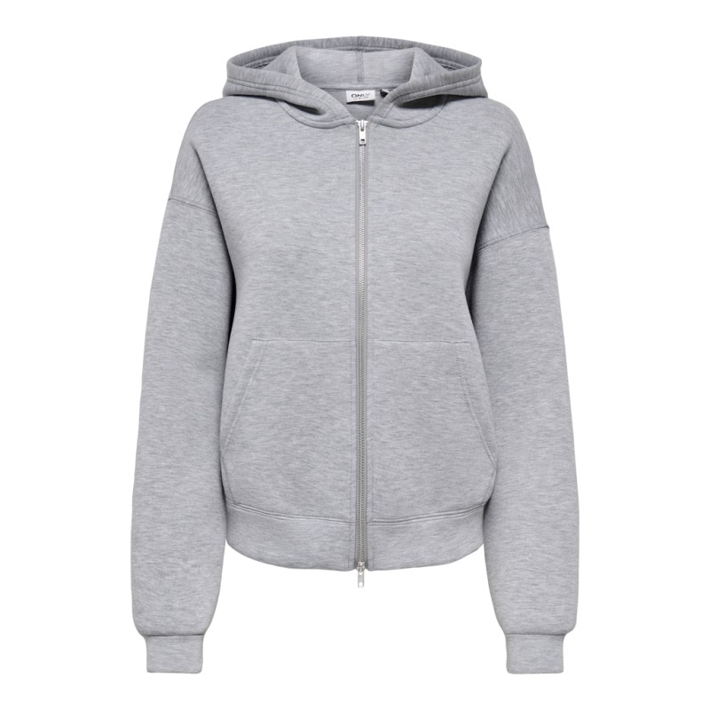ONLY Naomi Two-Way Hættetrøje - Light Grey Melange