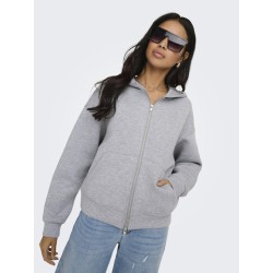 ONLY Naomi Two-Way Hættetrøje - Light Grey Melange