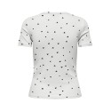 JDY Lucky S/S Rund Hals T-shirt - Cloud Dancer