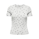 JDY Lucky S/S Rund Hals T-shirt - Cloud Dancer
