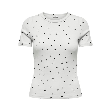JDY Lucky S/S Rund Hals T-shirt - Cloud Dancer