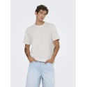 ONLY & SONS Kian Seersucker T-shirt - Cloud Dancer