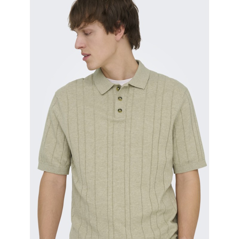 ONLY & SONS Sofus Kortærmet Strik Polo -  Pure Cashmere