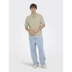 ONLY & SONS Sofus Kortærmet Strik Polo -  Pure Cashmere