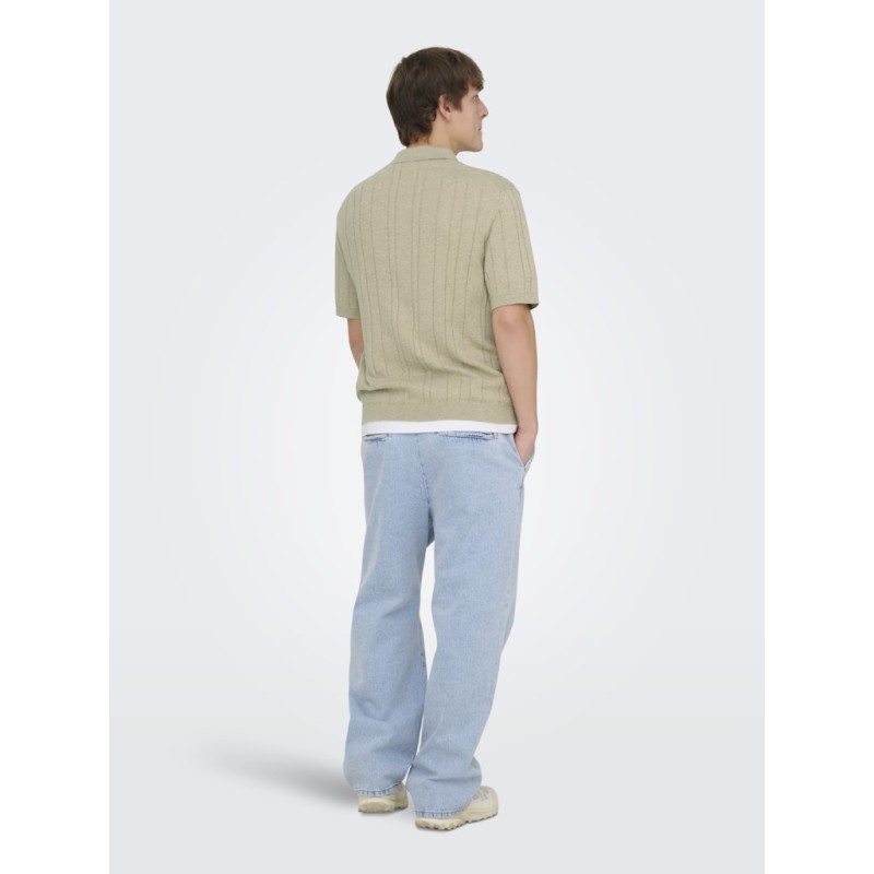 ONLY & SONS Sofus Kortærmet Strik Polo -  Pure Cashmere