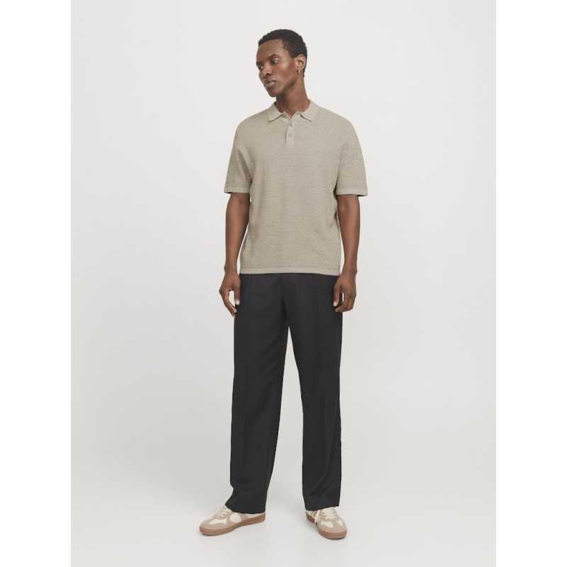 JACK & JONES George Kortærmet Strik Polo - Coriander