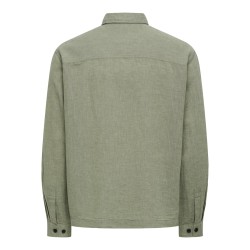 ONLY & SONS Caiden langærmet Hør Skjorte - Swamp