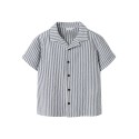 NAME IT Kids Denis Kortærmet Stribet Skjorte - Vintage Indigo