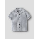 NAME IT Kids Denis Kortærmet Stribet Skjorte - Vintage Indigo