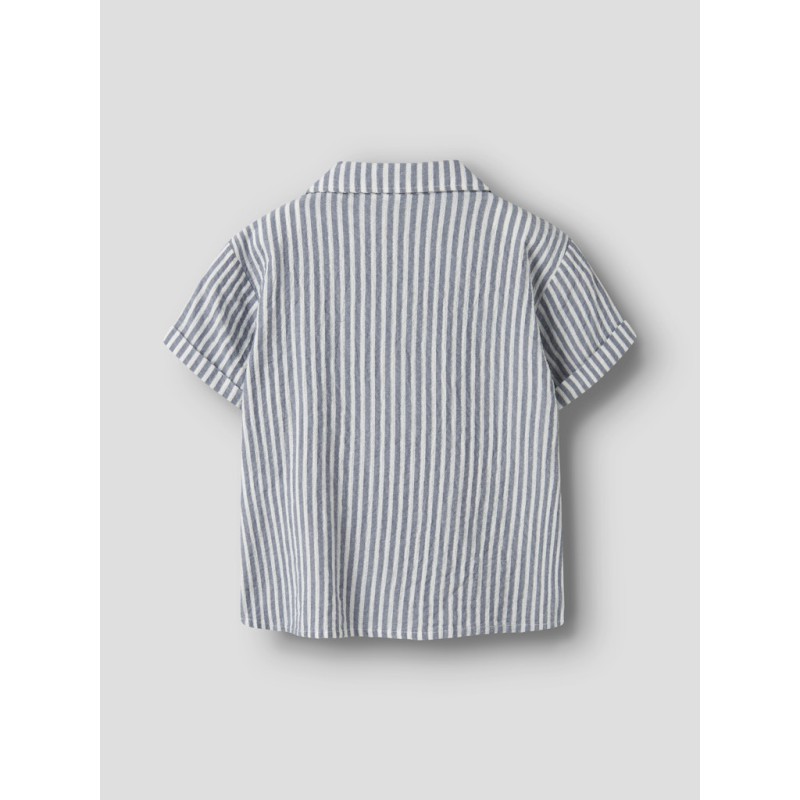 NAME IT Kids Denis Kortærmet Stribet Skjorte - Vintage Indigo