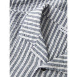 NAME IT Kids Denis Kortærmet Stribet Skjorte - Vintage Indigo