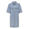 ONLY Belle Denim S/S Kjole - Light Blue Denim