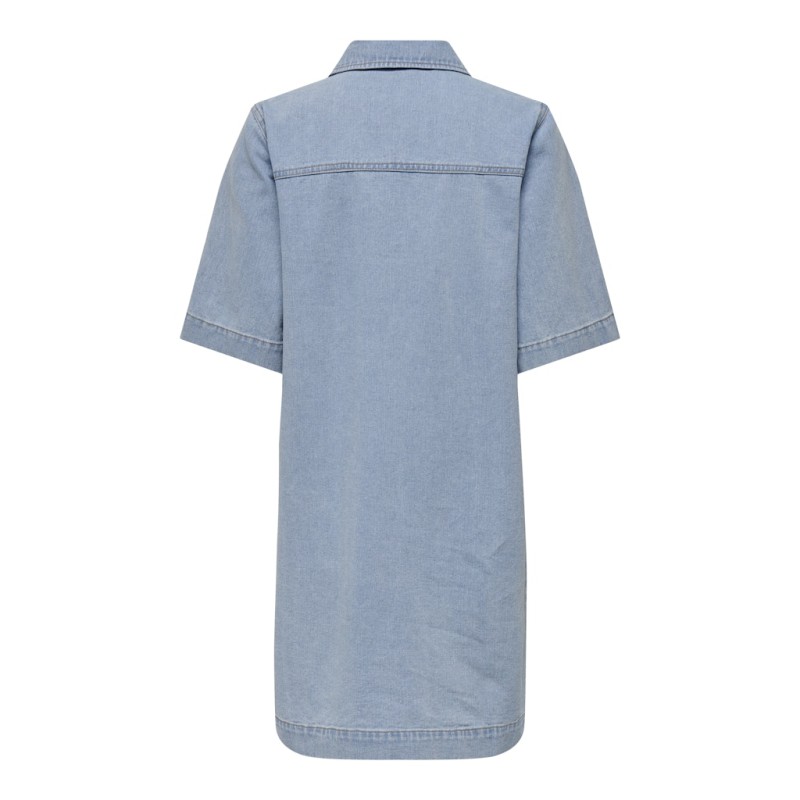 ONLY Belle Denim S/S Kjole - Light Blue Denim
