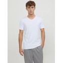 JACK & JONES Basic V-hals 2-Pak T-shirt - Hvid