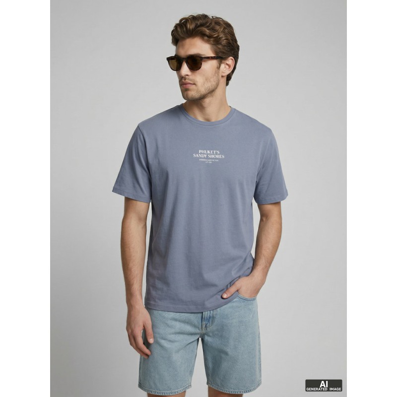 JJ REBEL Christian Kortærmet T-shirt - Folkestone Gray