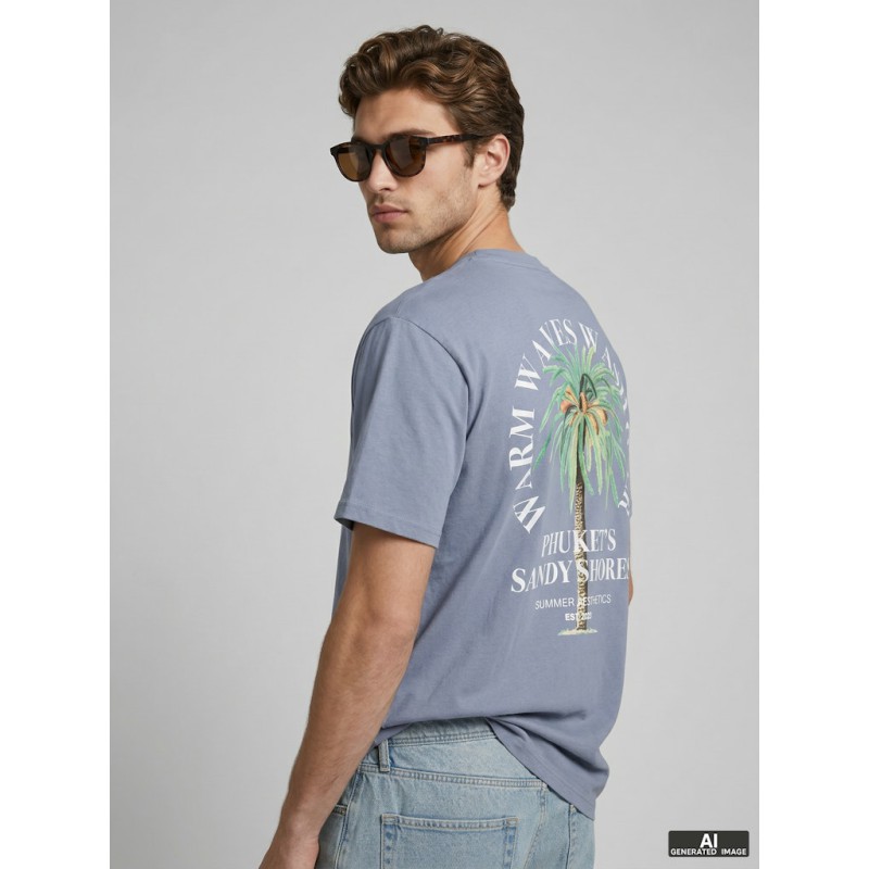 JJ REBEL Christian Kortærmet T-shirt - Folkestone Gray