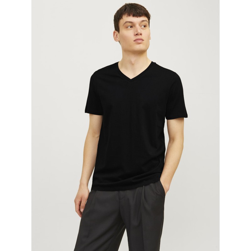 JACK & JONES Basic V-hals 2-Pak T-shirt - Sort