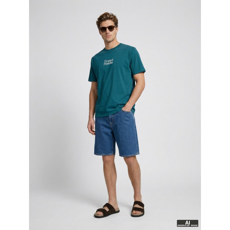 JJ REBEL Christian Kortærmet T-shirt - Mediterranea