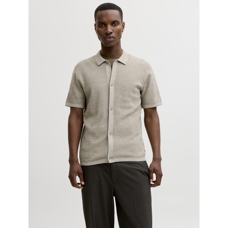 JACK & JONES George Kortærmet Strik Polo - Coriander