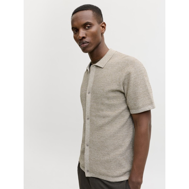 JACK & JONES George Kortærmet Strik Polo - Coriander