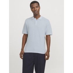 JACK & JONES George Kortærmet Strik Polo -  Chambray Blue