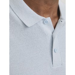JACK & JONES George Kortærmet Strik Polo -  Chambray Blue