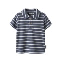 NAME IT MINI Finti Stribet Kortærmet Polo T-shirt - Vintage indigo