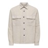 ONLY & SONS Caiden langærmet Hør Skjorte -  Chinchilla