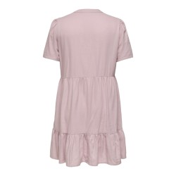 ONLY CARMAKOMA Tiri-Caro S/S V-Neck Hør Kjole - Violet Ice