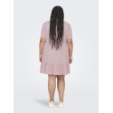 ONLY CARMAKOMA Tiri-Caro S/S V-Neck Hør Kjole - Violet Ice