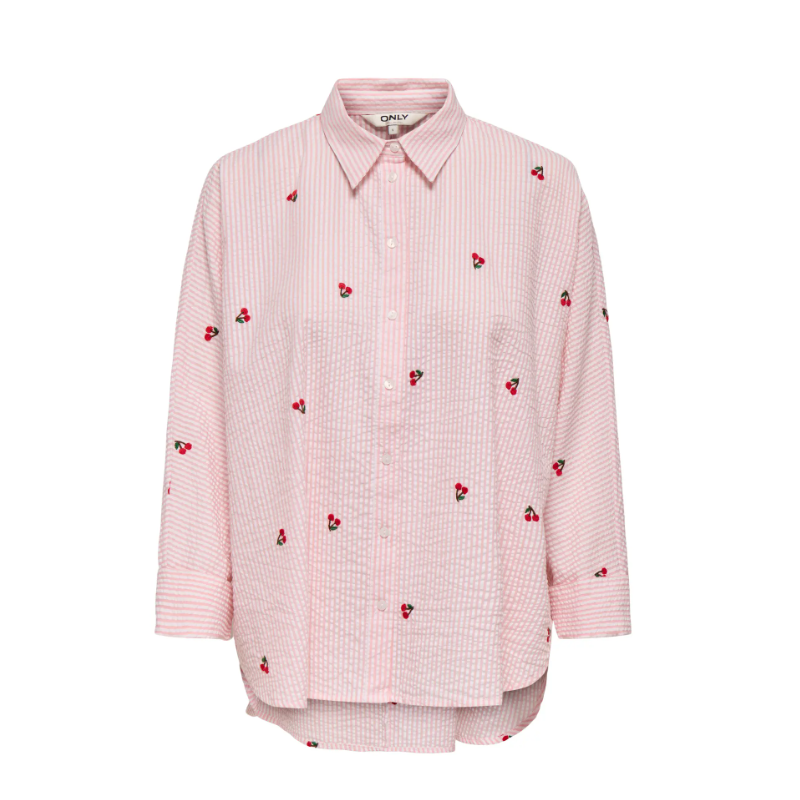 ONLY CARMAKOMA Lina Grace Langærmet Skjorte - Crystal Rose