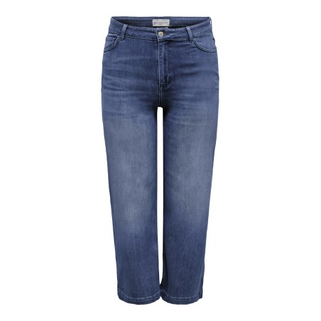 ONLY CARMAKOMA Willy Højtaljede Trekvart Jeans - Medium Blue Denim