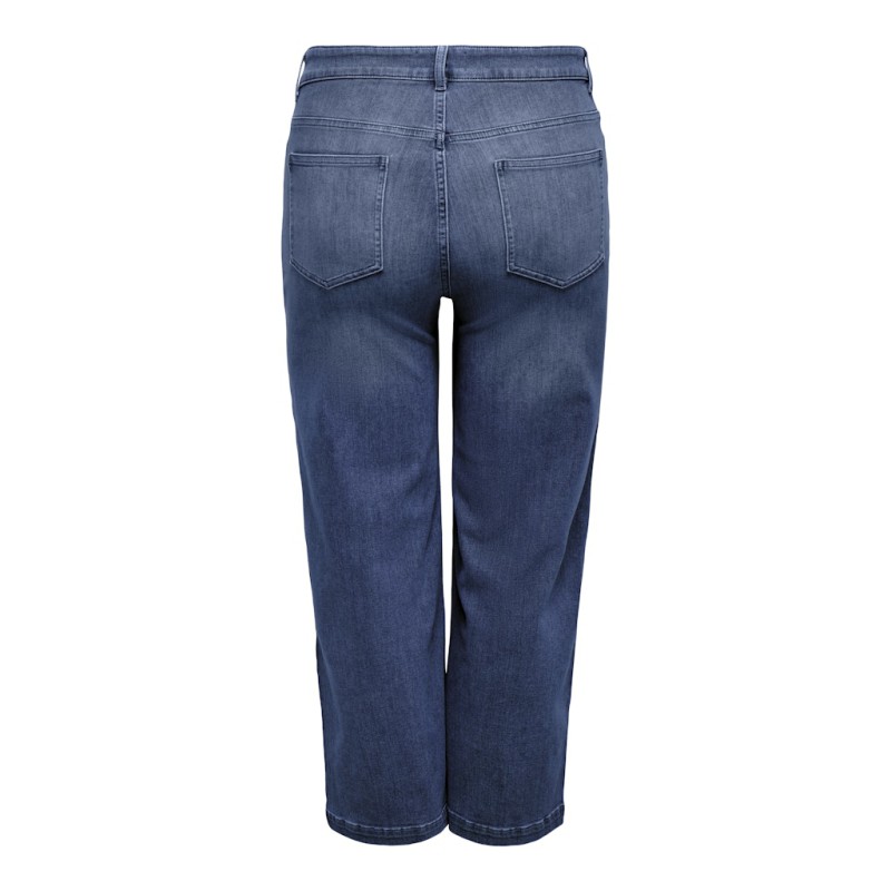 ONLY CARMAKOMA Willy Højtaljede Trekvart Jeans - Medium Blue Denim
