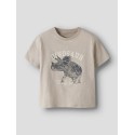 NAME IT MINI Feath Dino T-shirt - Chateau Gray
