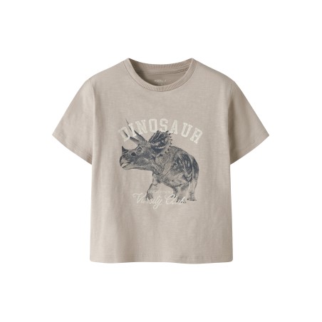 NAME IT MINI Feath Dino T-shirt - Chateau Gray