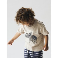 NAME IT MINI Feath Dino T-shirt - Chateau Gray
